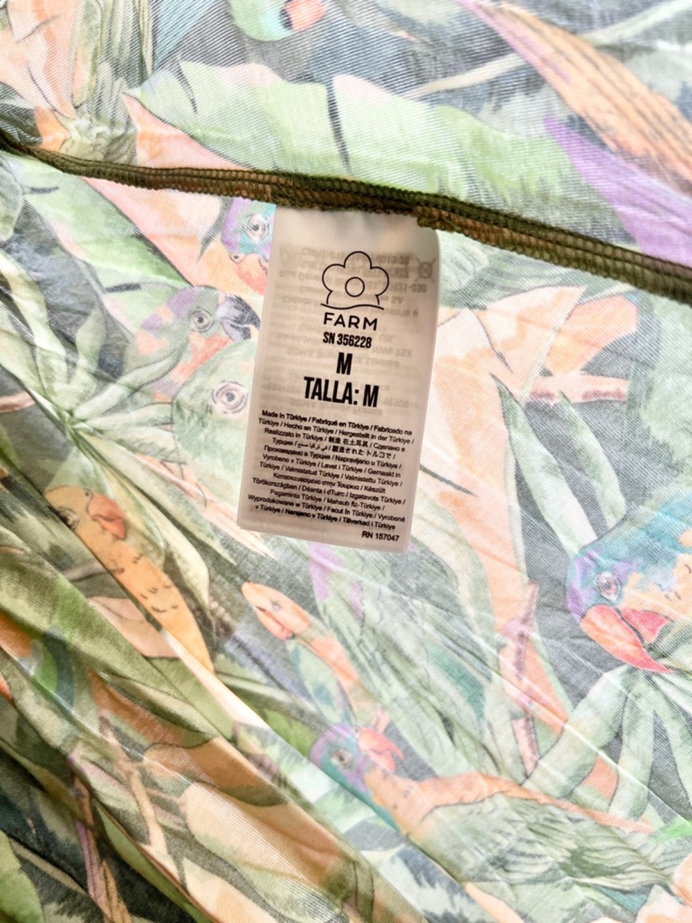 FARM Rio Strapless Tropical Midi Dress in Green and Yellow Print - Picture 14 of 16